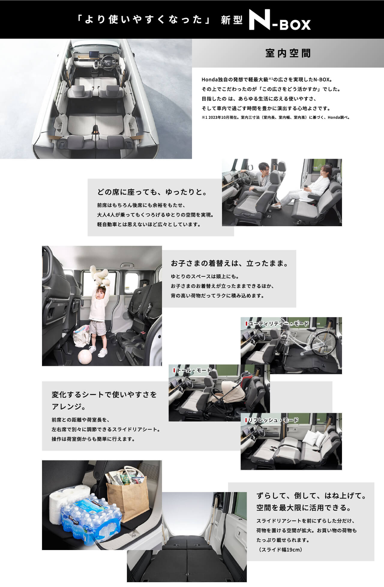 「より使いやすくなった」新型N-BOX 室内空間、荷室・収納紹介