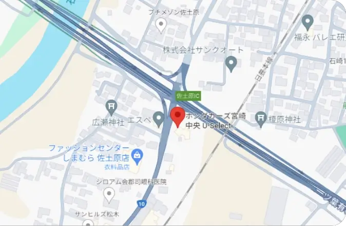 Honda Cars宮崎中央 U-Select佐土原店マップ