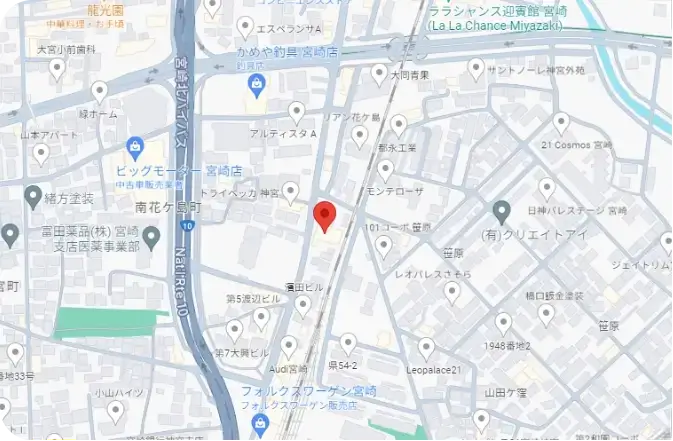 Honda Cars宮崎中央 神宮店マップ