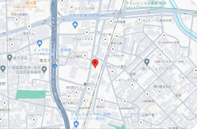 Honda Cars宮崎中央 神宮店マップ